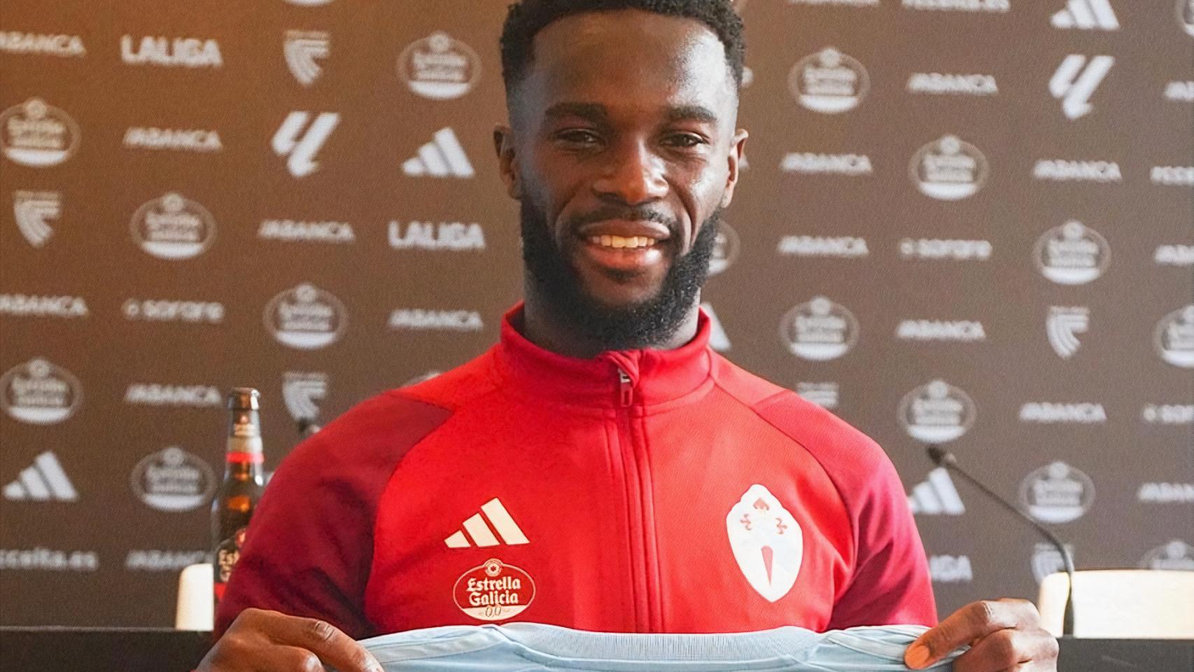 Jonathan Bamba, durante la presentación de esta mañana.