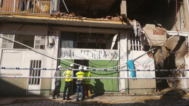 Estado en el que ha quedado el inmueble de la calle Goya de Valladolid