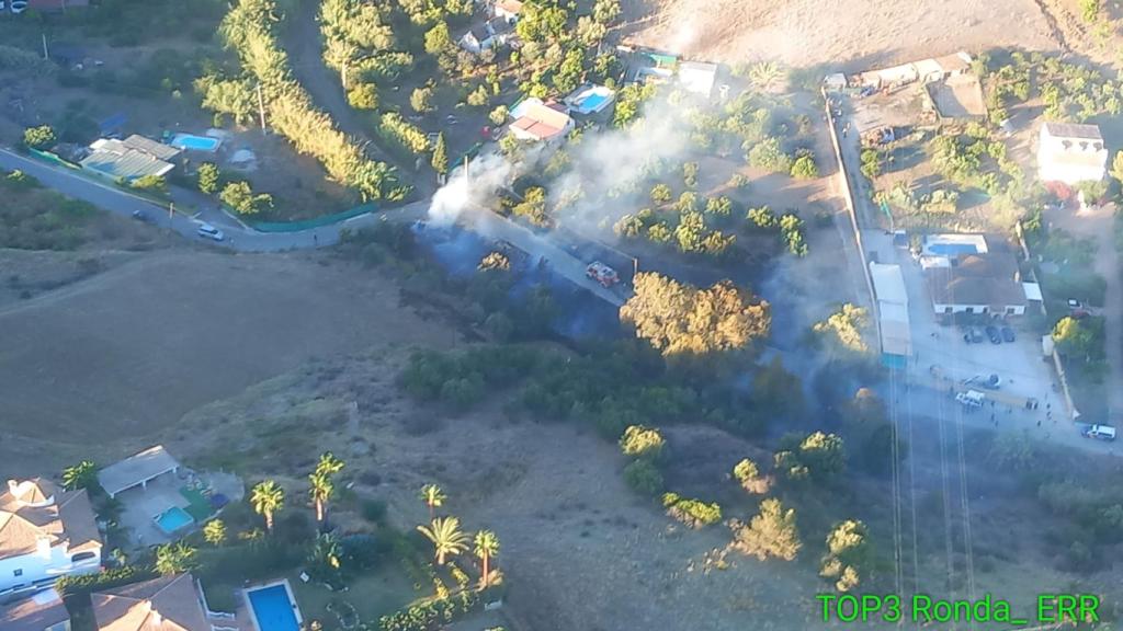 Incendio forestal en Estepona.