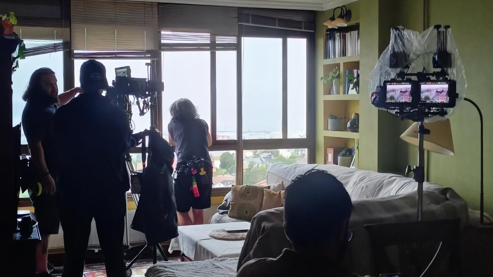 Grabaciones para ‘El caso Asunta’ desde una vivienda de Vigo, a 2 de agosto de 2023.