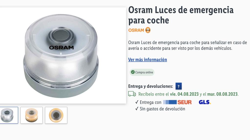 Luces de emergencia para coche.