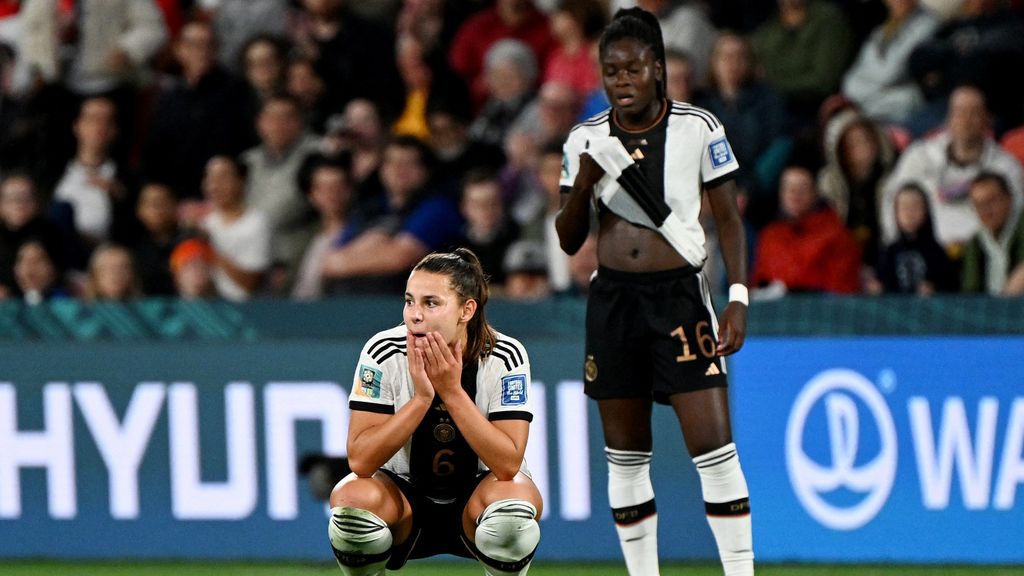 Las jugadoras de Alemania, desoladas tras la eliminación.