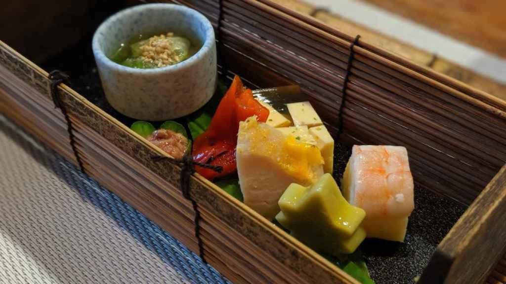 Cocina kaiseki basada en diferentes platillos