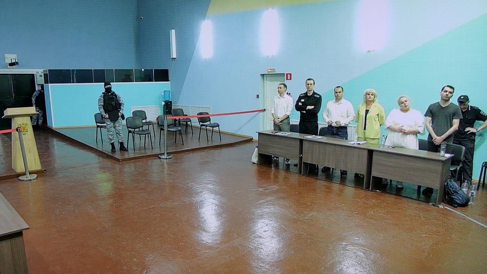 Alexei Navalny durante el juicio