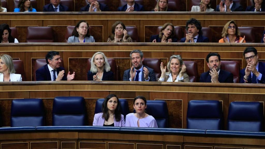 Irene Montero e Ione Belarra en el Congreso de los Diputados.
