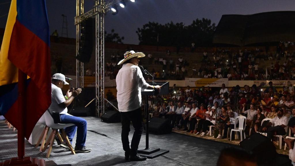 Gustavo Petro durante el lanzamiento del Sistema Nacional de Reforma Agraria en Sincelejo.