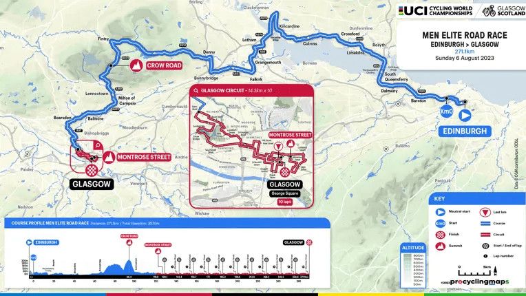 Recorrido del Mundial en ruta de ciclismo 2023