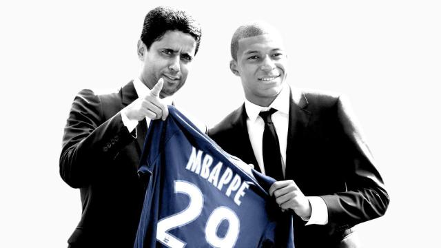 Kylian Mbappé, en su presentación con el PSG