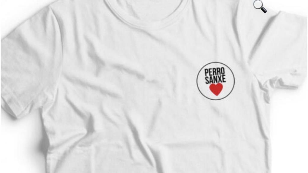 La página web en la que se venden las camisetas, las chapas y las pegatinas con el meme Perro Sanxe.