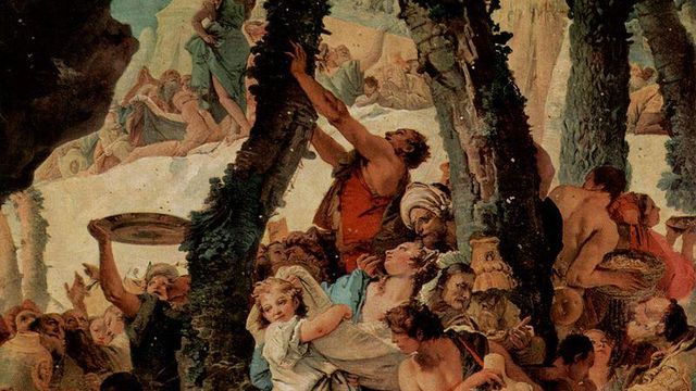 ‘La recolección del-maná en el desierto’, de Giovanni Battista Tiepolo.