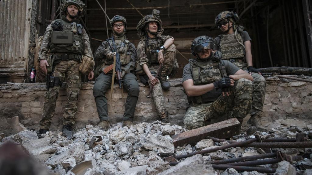 Parte del grupo de morteros de la Brigada 241 de la Defensa Territorial que comanda Olga