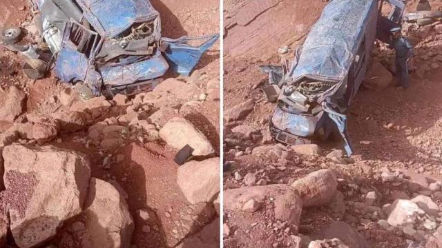 Autobús después del accidente.
