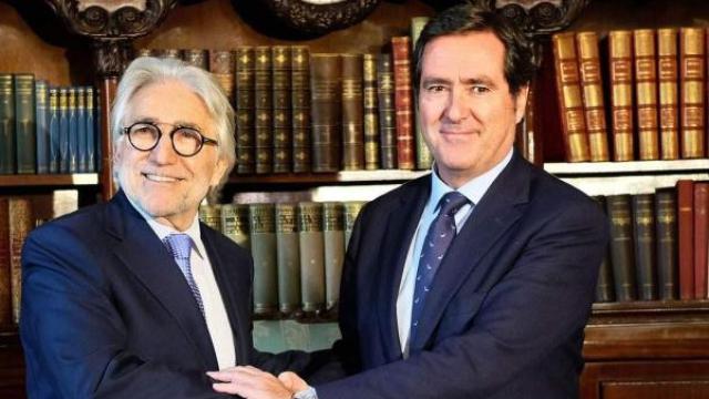Josep Sánchez Llibre, presidente de  Foment del Treball, y Antonio Garamendi, presidente de CEOE.