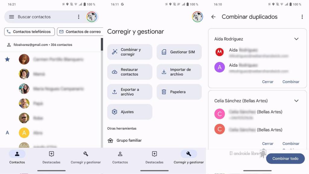 App de Contactos de Google