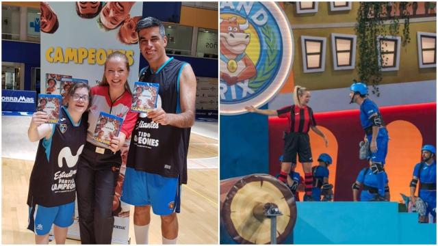 A la izquierda, Asun durante la promo de la película 'Campeones'. A la derecha, en el 'Grand Prix'.