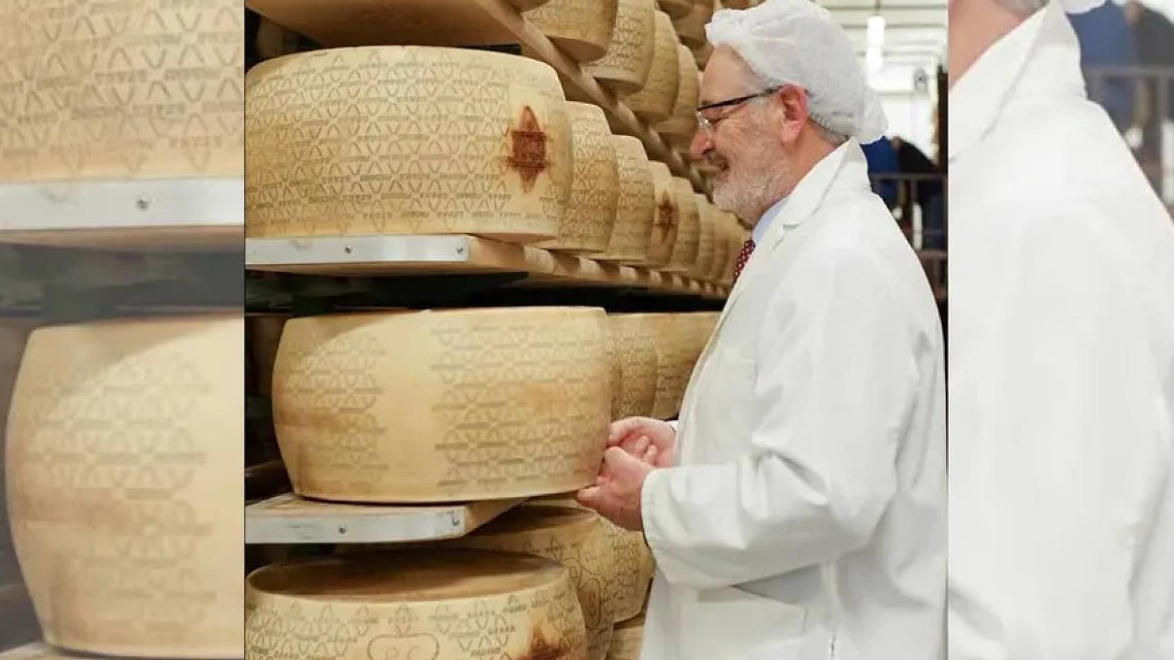 Giacomo Chiapparin, un empresario de 75 años dedicado al queso Grana Padano.