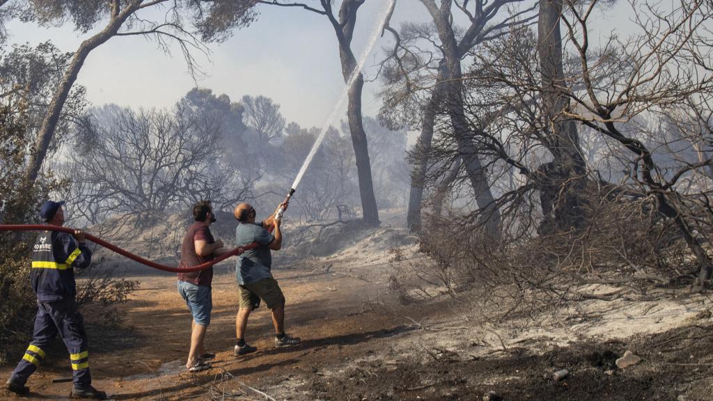 Incendio en el paraje natural de Las Canteras, en Cádiz.