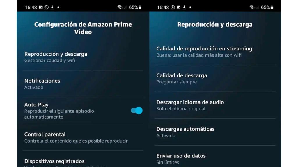 Datos en Prime Video
