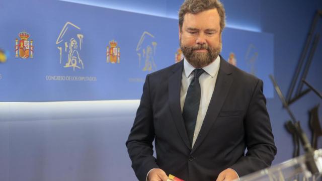 El hasta ahora portavoz de Vox en el Congreso, Iván Espinosa de los Monteros, este martes en su despedida.