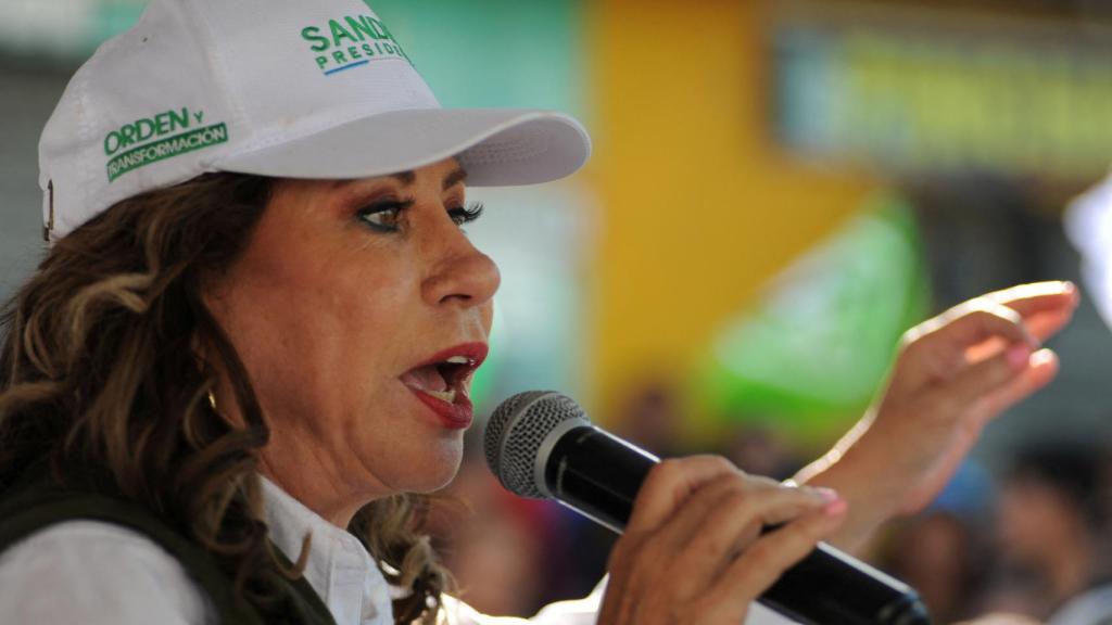 La candidata Sandra Torres (UNE), en un mitin de campaña previo a la segunda vuelta del 20 de agosto.