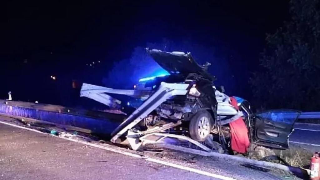 Así quedó el vehículo siniestrado tras el accidente