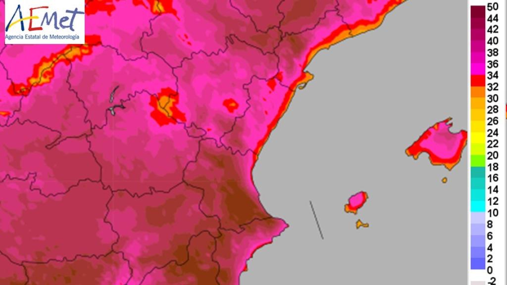 El cuadro de previsión de AEMET.
