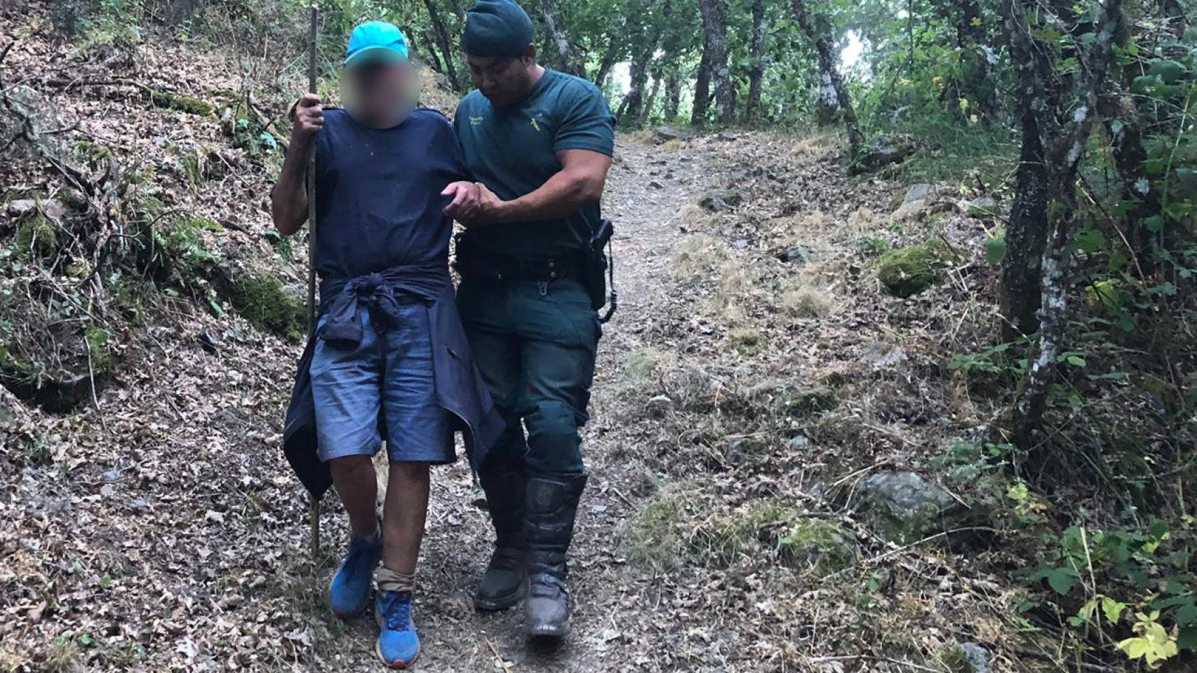 Imagen del rescate al senderista herido en León