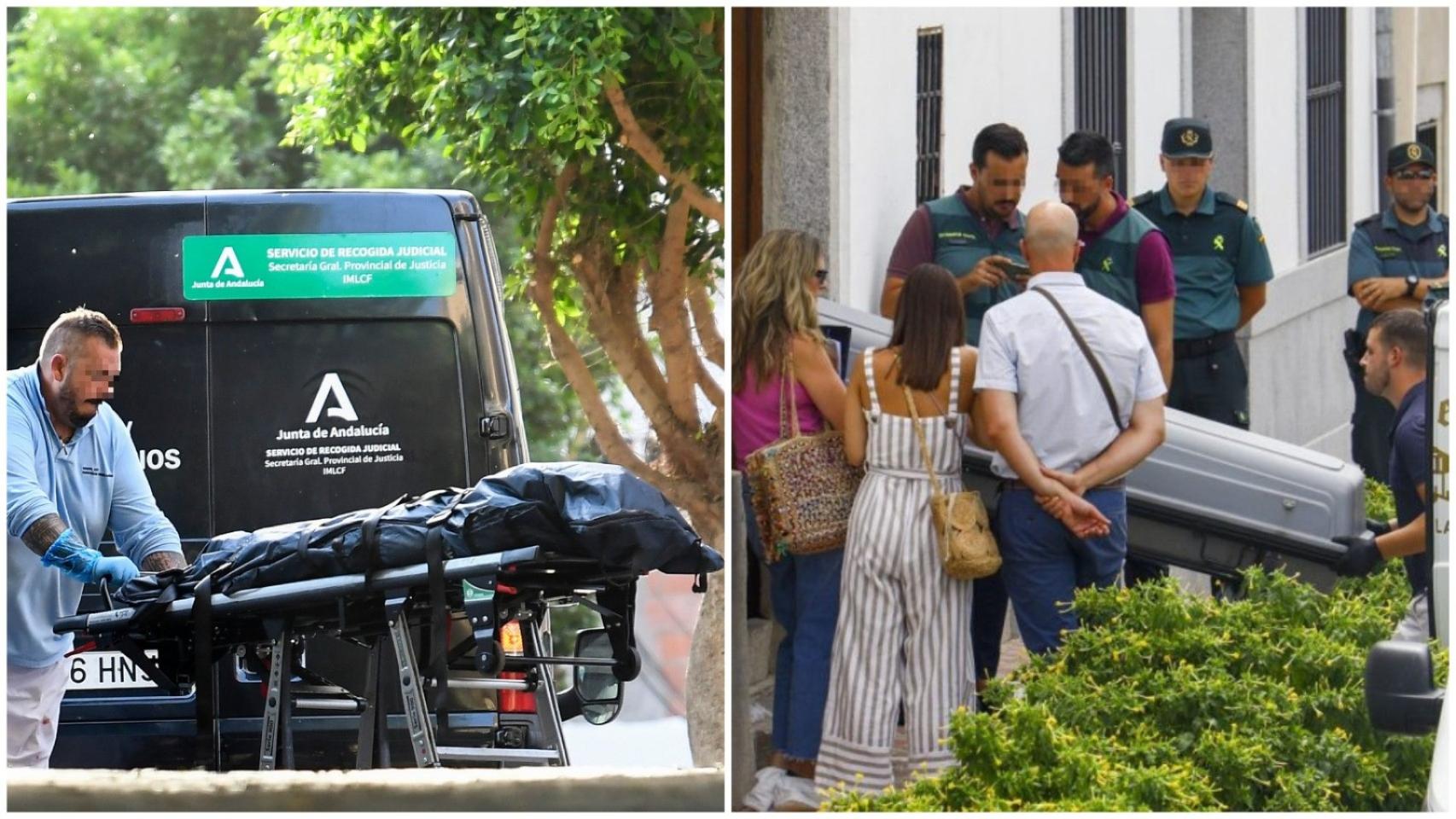 Personal sanitario trasladan los cuerpos de las últimas víctimas de violencia de género en Andalucía.