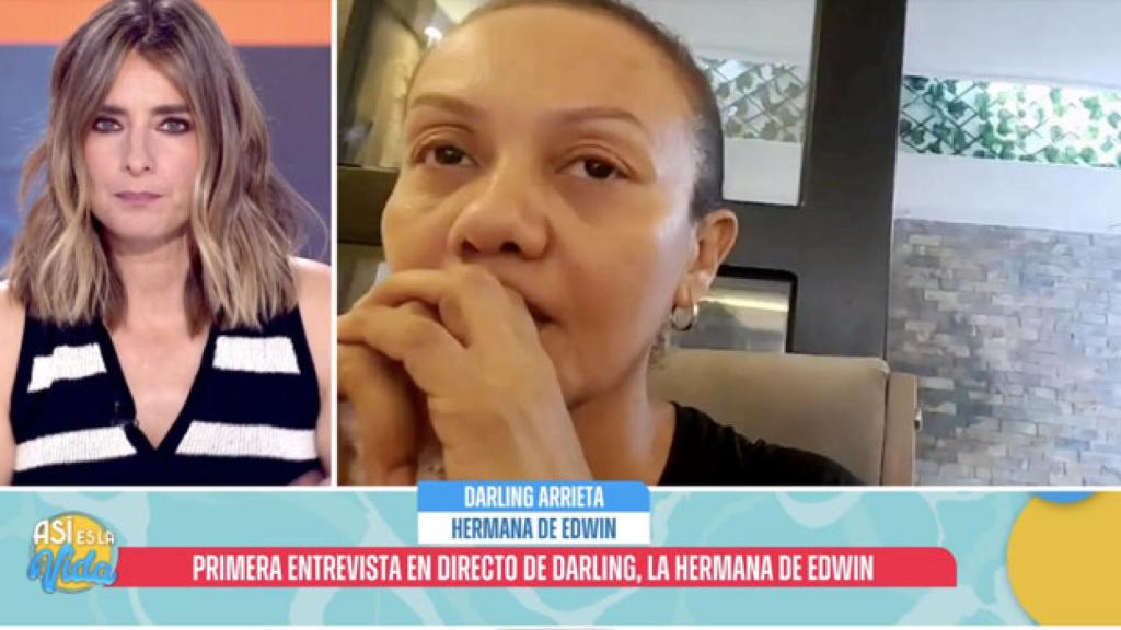 Darlin, la hermana de Edwin Arrieta, en su conexión con Sandra Barneda.