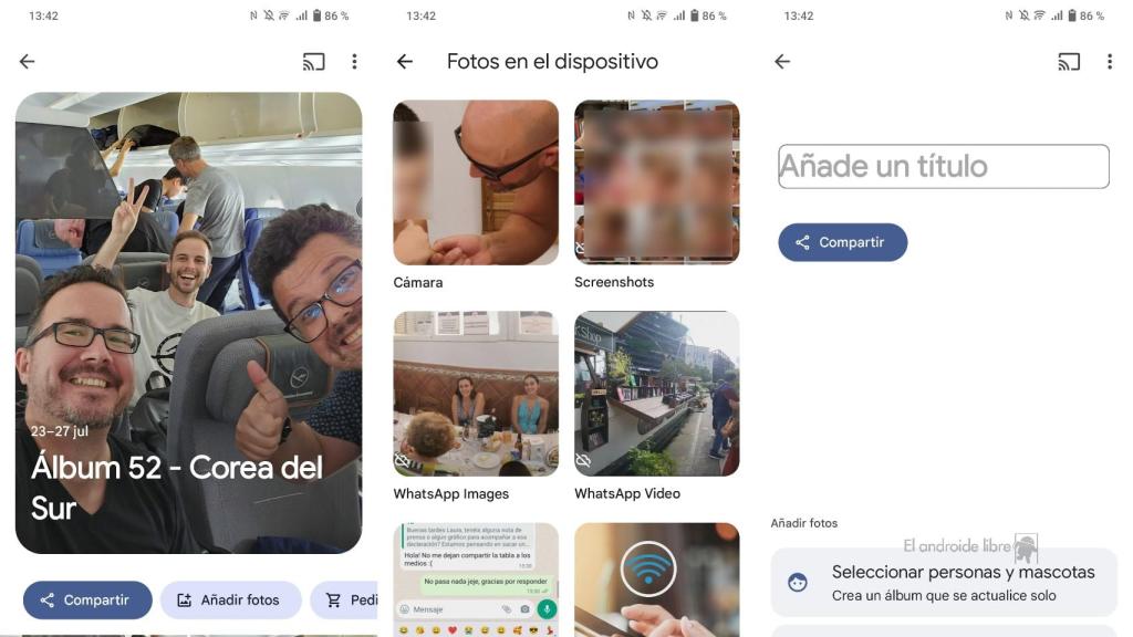 Álbumes en Google Fotos