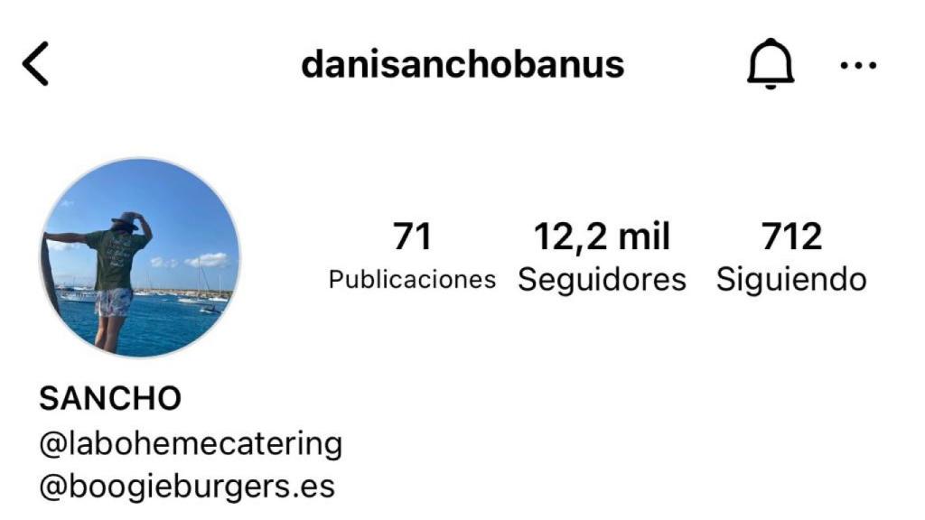 Captura de pantalla del perfil de Daniel Sancho después de su ingreso en prisión.