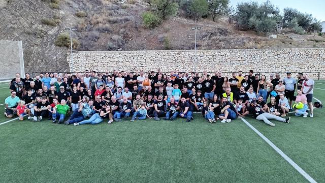 Los participantes en esta ruta motera nocturna en Málaga.