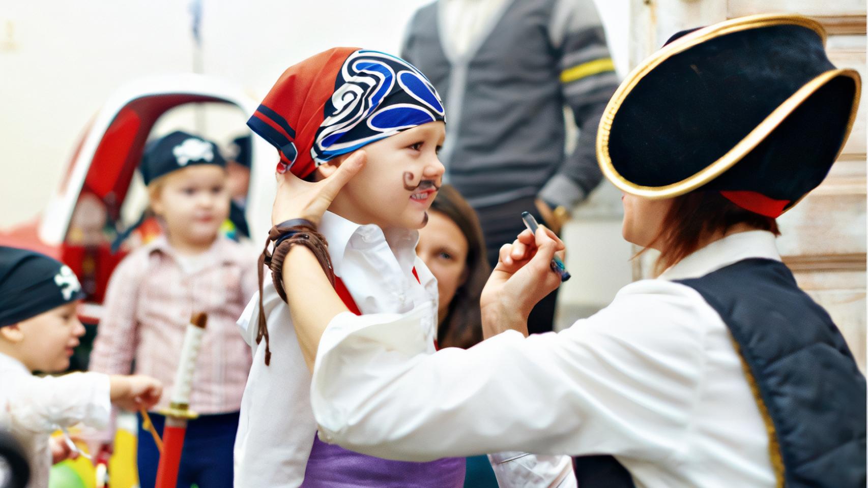 Un niño participa en una actividad con pintacaras.
