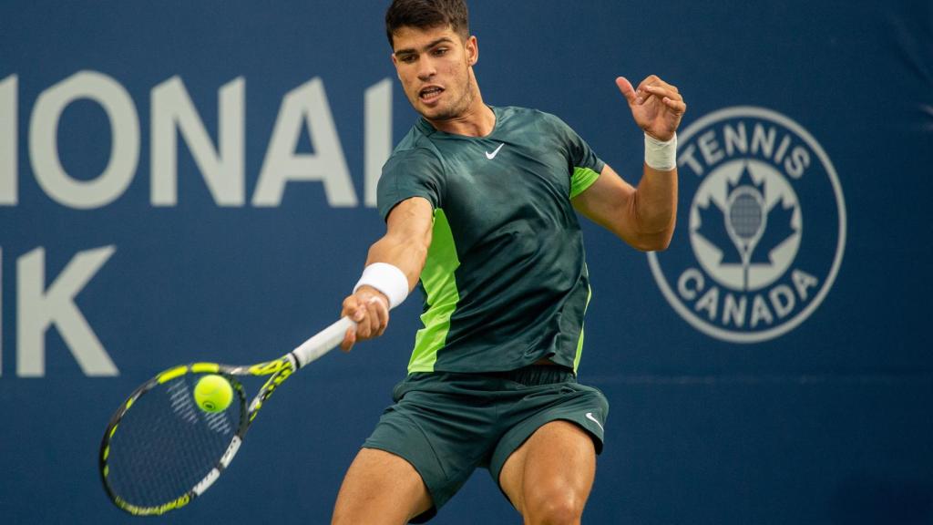 Carlos Alcaraz, durante su partido frente a Shelton en el Master de Toronto