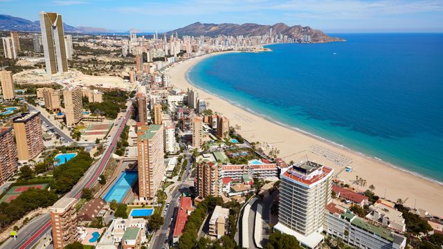 Vistas aéreas de la ciudad de Benidorm.