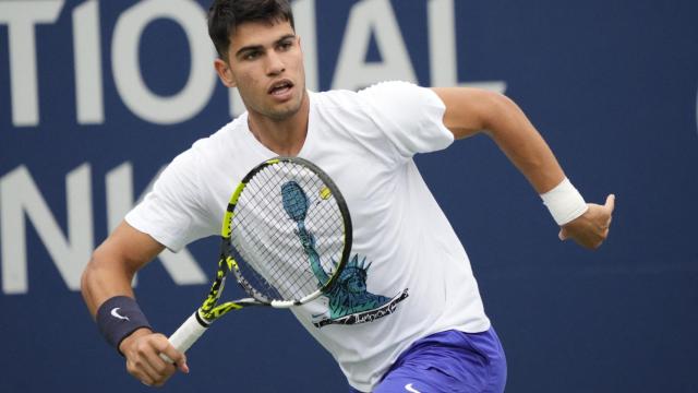 Carlos Alcaraz en un entreno durante la disputa del Masters 1000 de Toronto