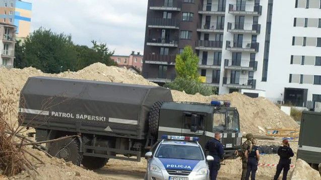 Lugar en el que se han encontrado los explosivos de la Segunda Guerra Mundial en Lublin.