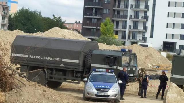 Lugar en el que se han encontrado los explosivos de la Segunda Guerra Mundial en Lublin.