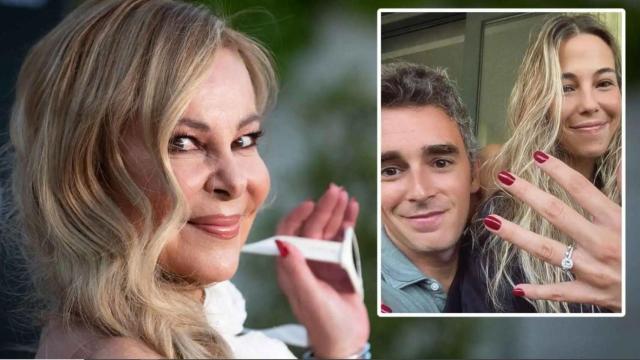 Ana García Obregón junto a su sobrina Celia y el que fue su prometido, Julio, en un montaje de EL ESPAÑOL.