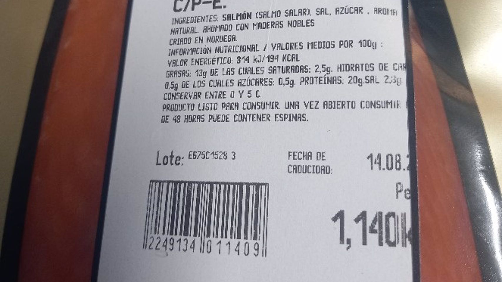 Consumo alerta de 'Listeria monocytogenes' en un lote de salmón ahumado envasado de la marca Joalpesca - AESAN