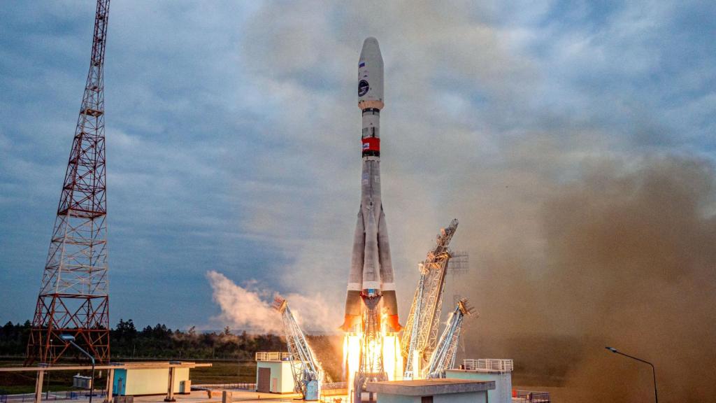 La sonda Luna-25 en el lanzamiento desde el cosmódromo Vostochni.