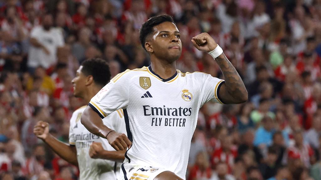 Rodrygo celebra su gol frente al Athletic.