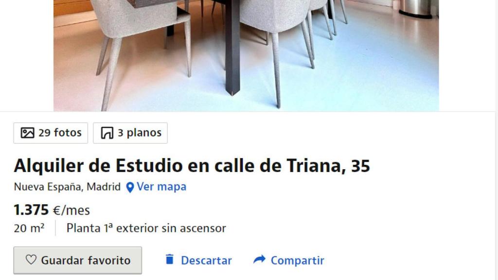 Anuncio en el portal Idealista.