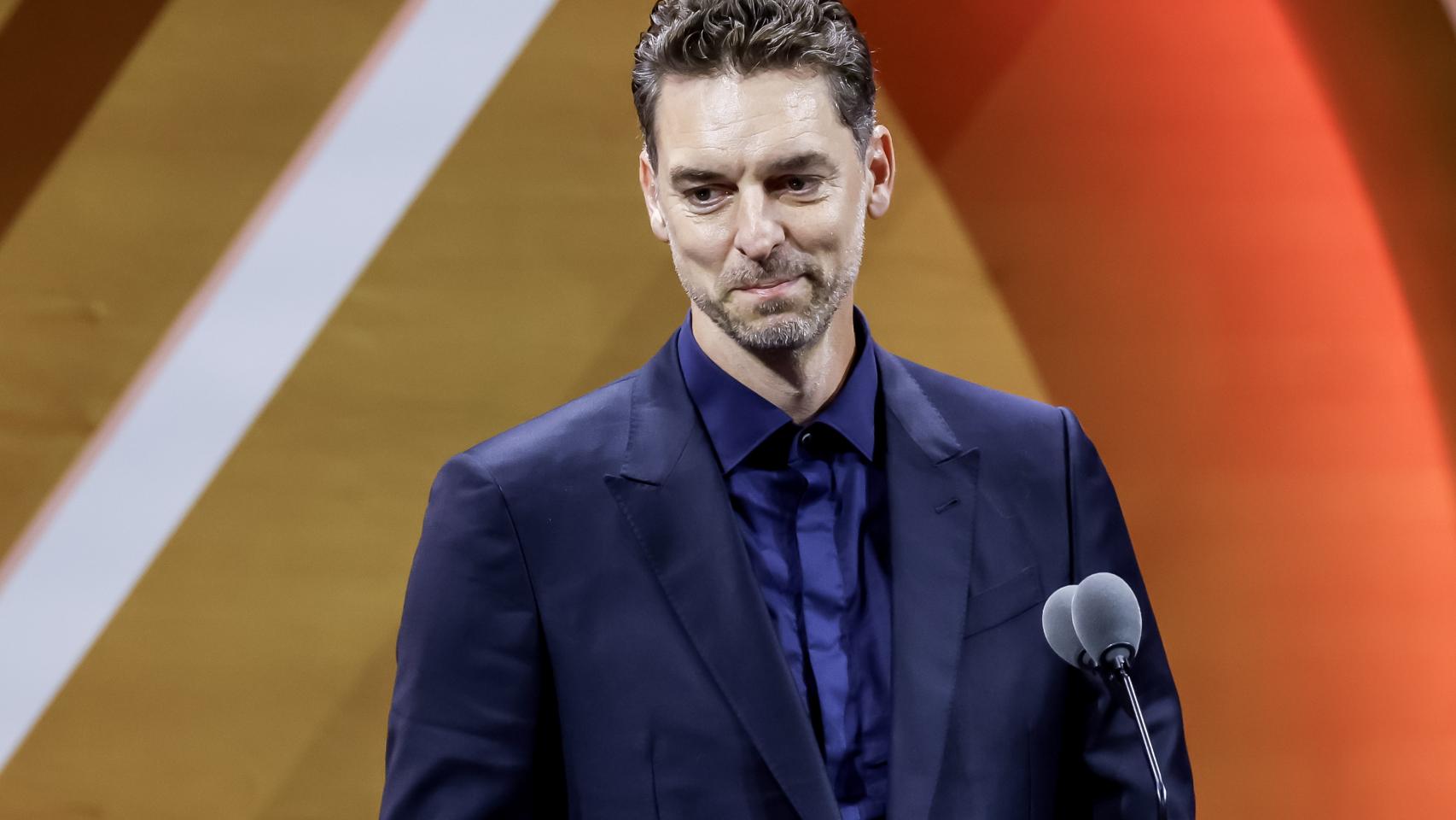 Pau Gasol, durante la ceremonia de su entrada al Hall of Fame de la NBA.