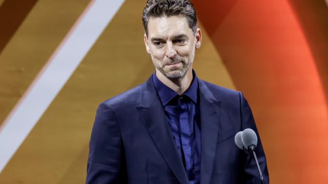Pau Gasol, durante la ceremonia de su entrada al Hall of Fame de la NBA.