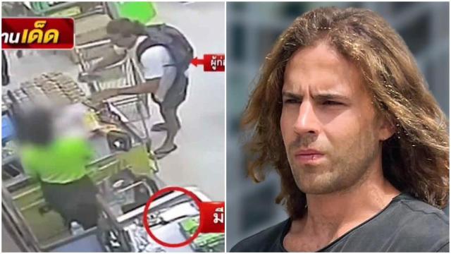 Daniel Sancho comprando en el supermercado.