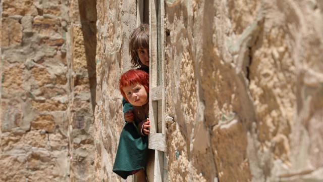 Los hijos de un agricultor afgano.