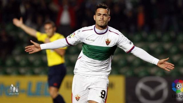 Sergio León, en la temporada 2016/17 con el Elche.