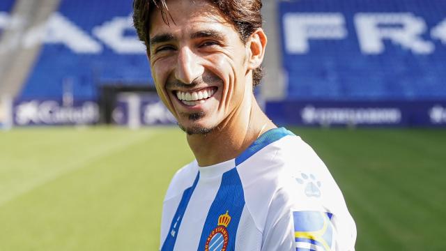 Pere Milla con la camiseta del Espanyol.
