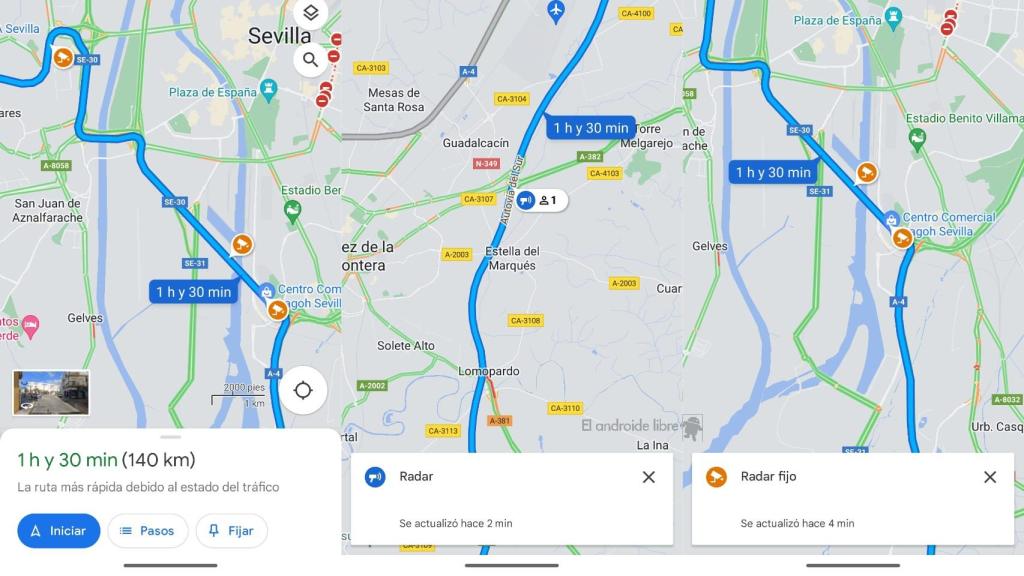 Radares en Google Maps